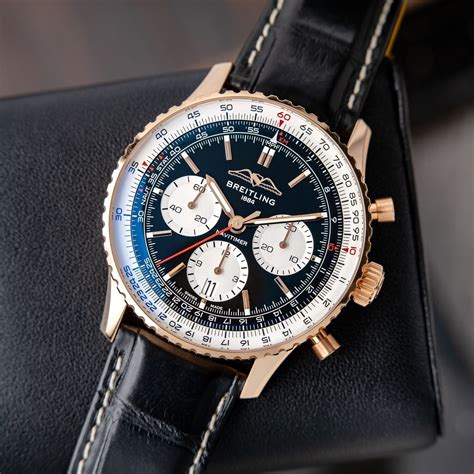 breitling navitimer rosegold schwarz|Breitling Navitimer gold price.